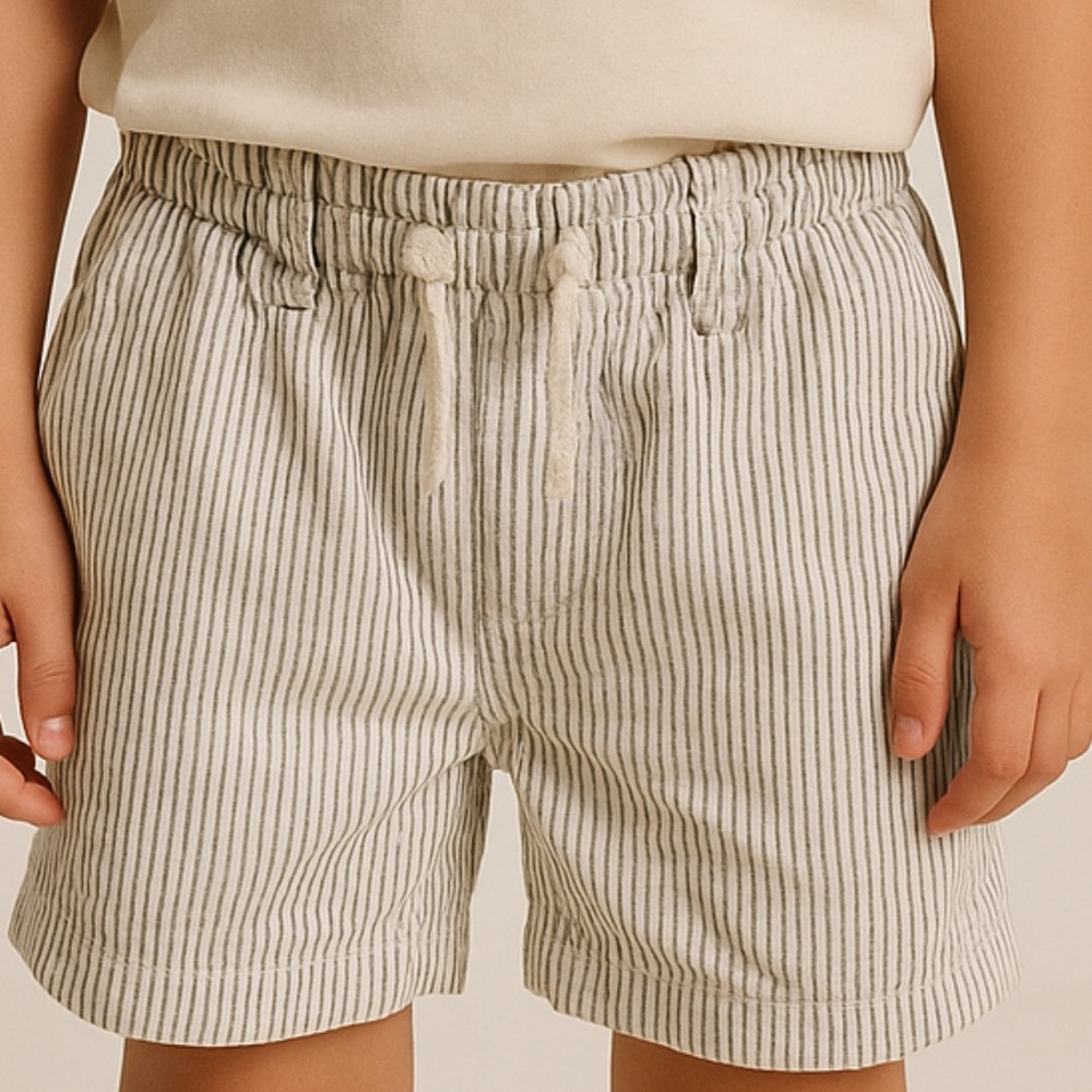 Zara Kids Gray Striped Shorts